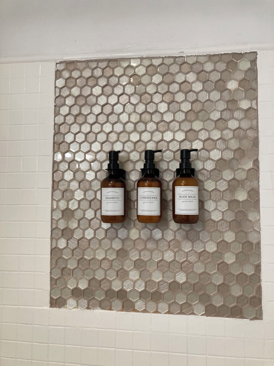 Body wash, shampoo, and conditioner provided