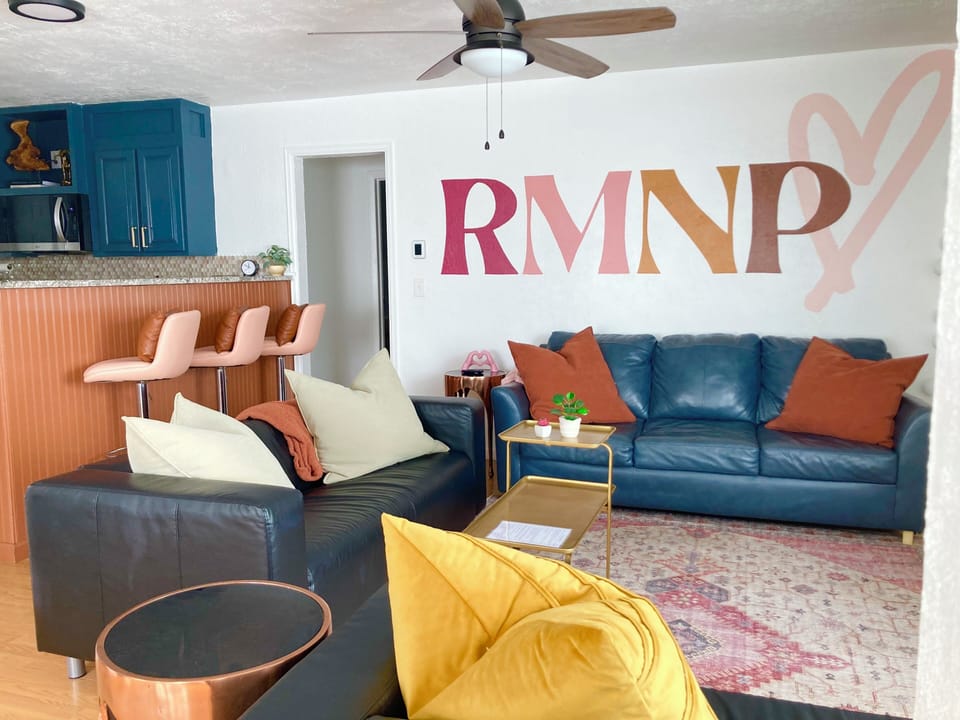 Enjoy this comfy living room with super comfortable queen sleeper sofa. 