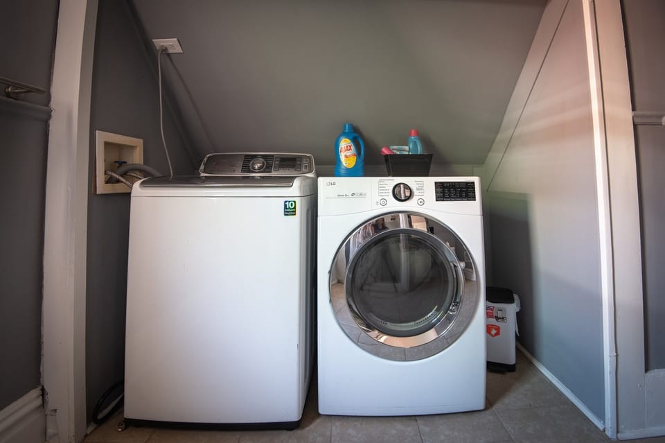 The laundry station with washer and dryer, makes it easy to refresh your clothes anytime.