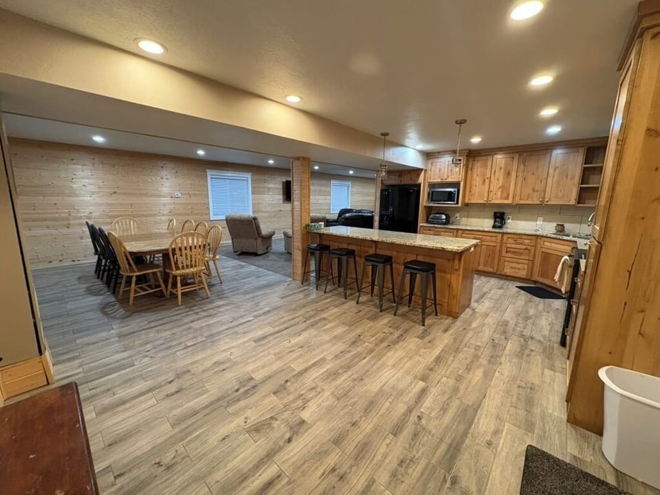 View of kitchen and dining area