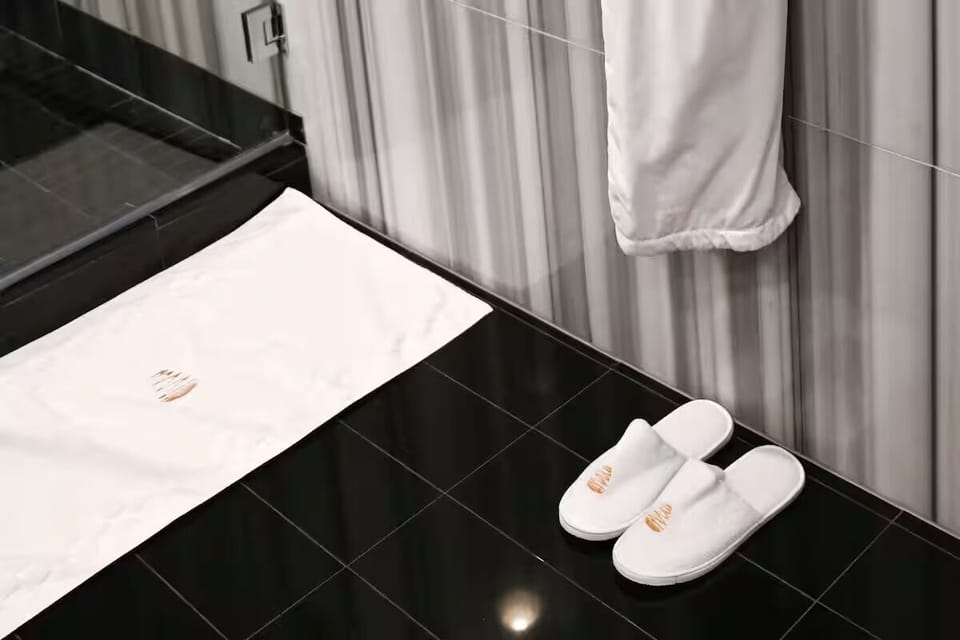 Refresh after exploring with plush slippers and spa-like finishes.
