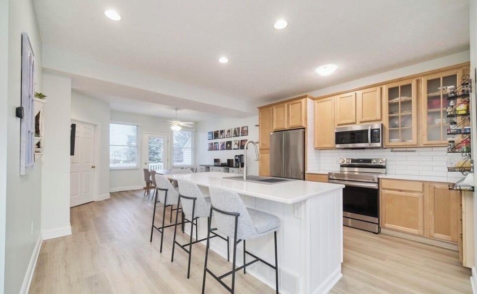 Open concept kitchen and dining room