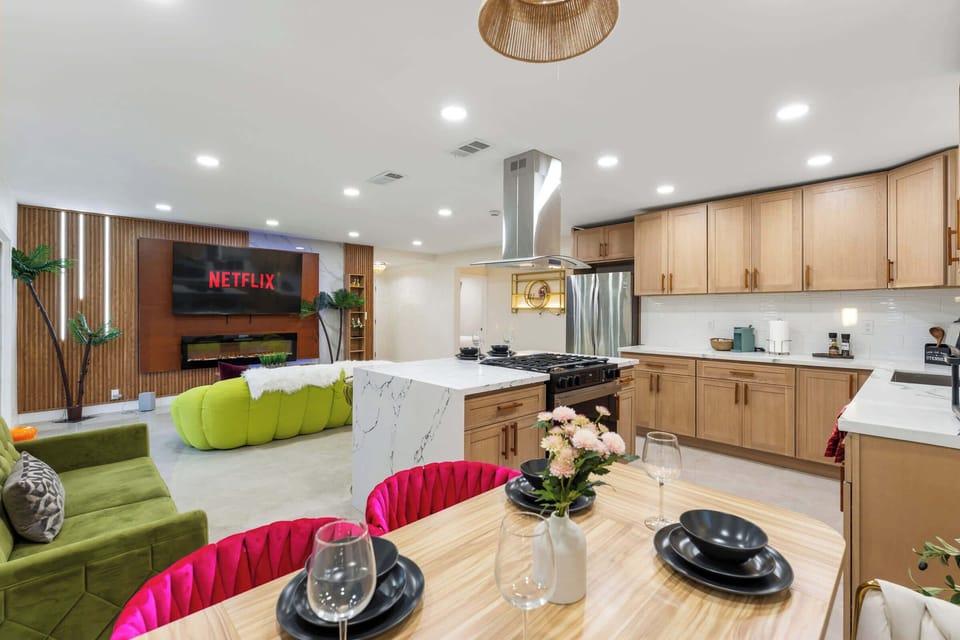 Stylish dining and living area for entertaining.