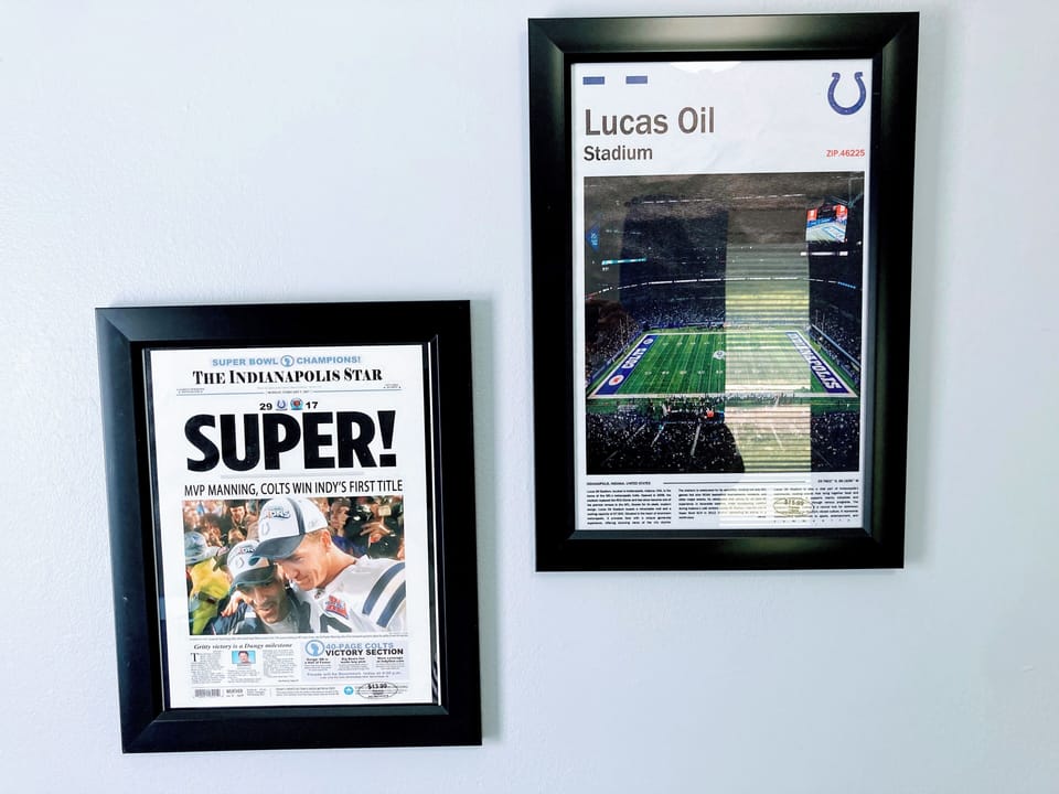 Indianapolis Colts history adorning the wall