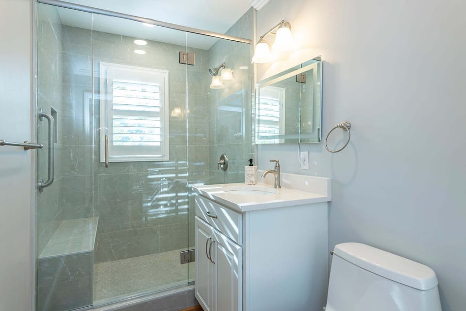 Full bath with walk-in shower.