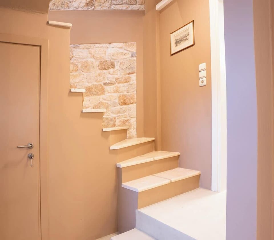 Staircase connecting the two levels of the home.