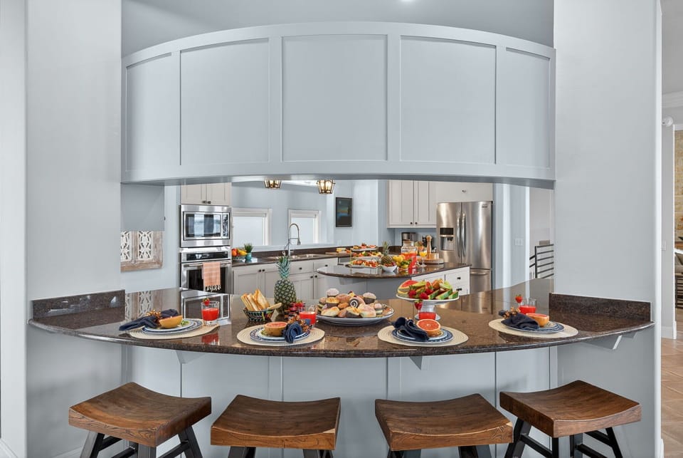 Spacious Kitchen with Bar Seating