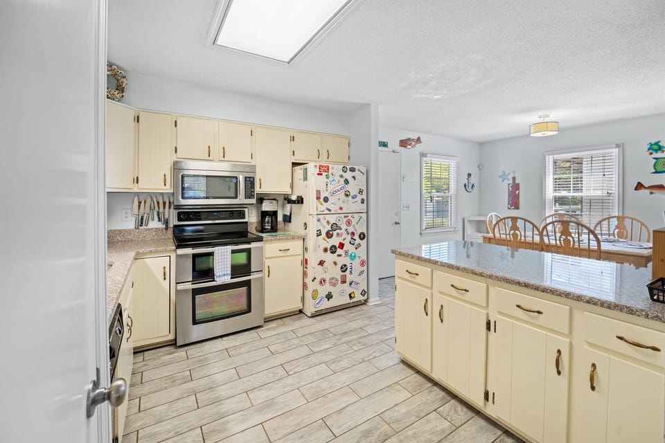 Open kitchen and dining space