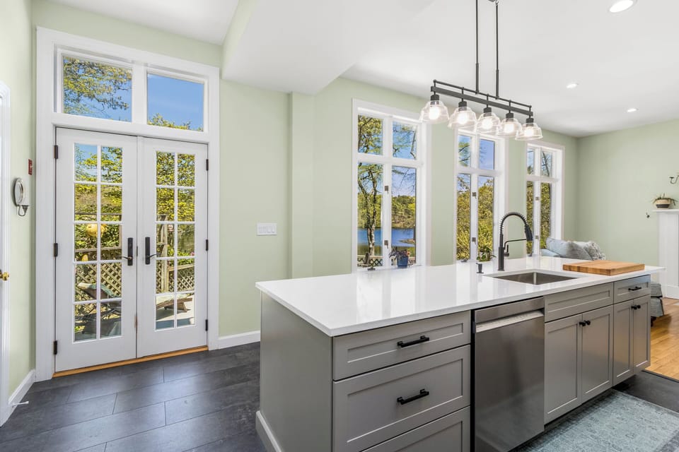 Kitchen looking to pond