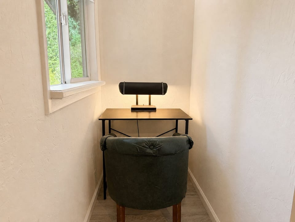 There's a small desk area for work if you need it.