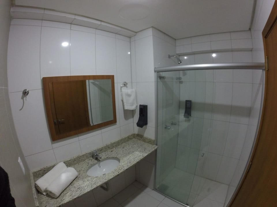 Shower, soap, shampoo, toilet paper