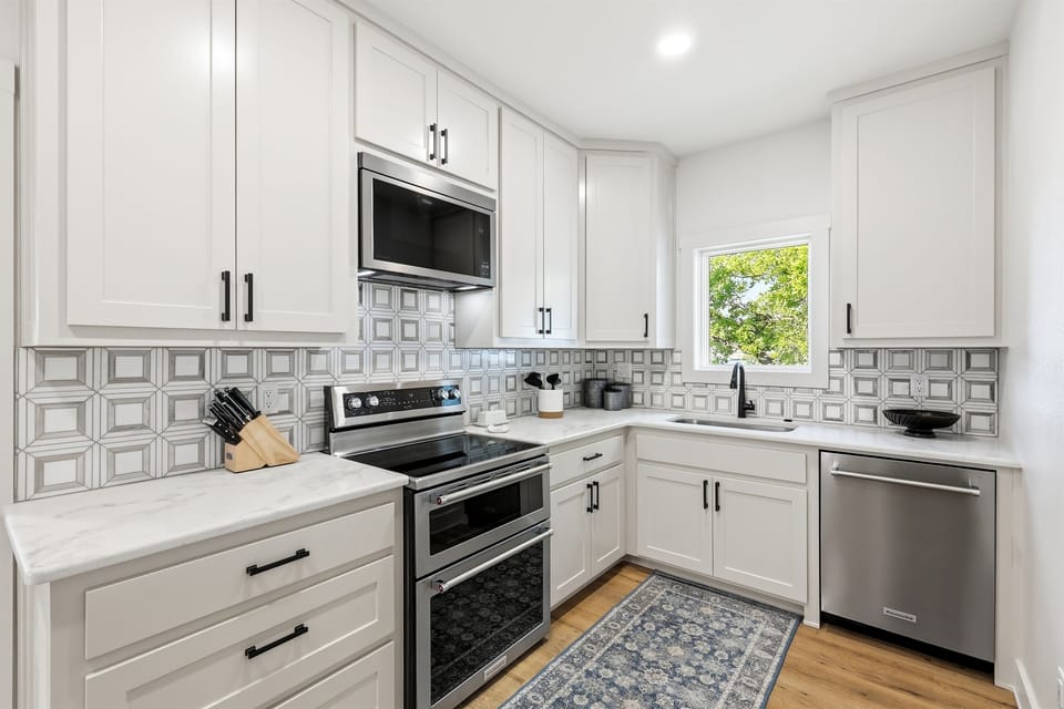 Fully stocked kitchen with basic necessities