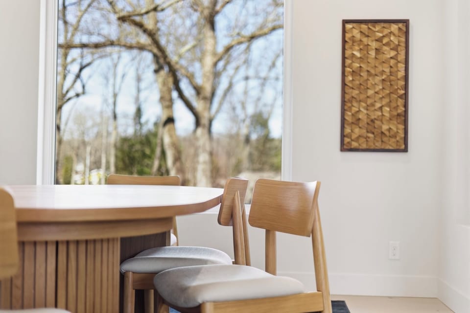 Dining table with elegant seating, perfect for shared meals