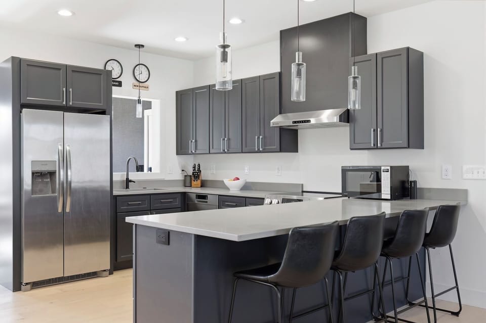 Modern kitchen perfect for cooking, gathering, and unwinding