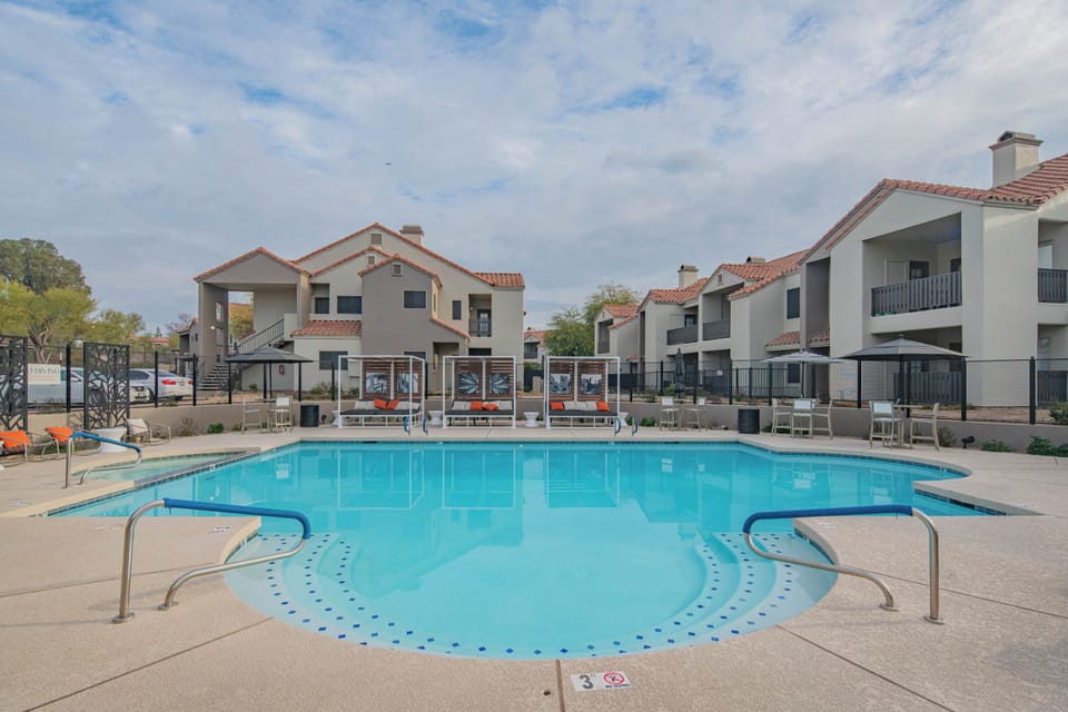 Pool #1. Dip into paradise: refreshing pool and cabanas.
