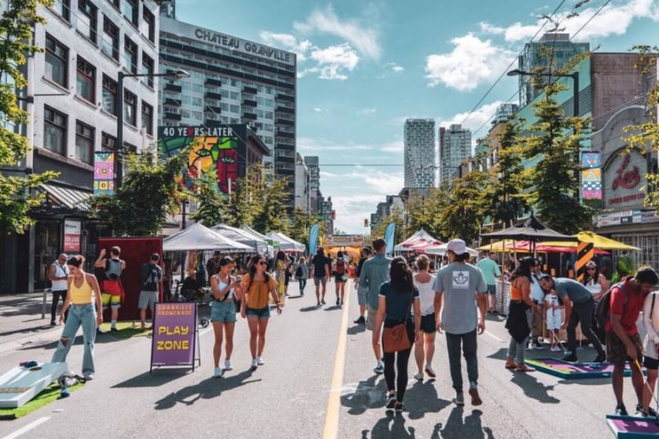 A 5 min walk to Vancouvers Iconic Granville Street that will be filled with Worl