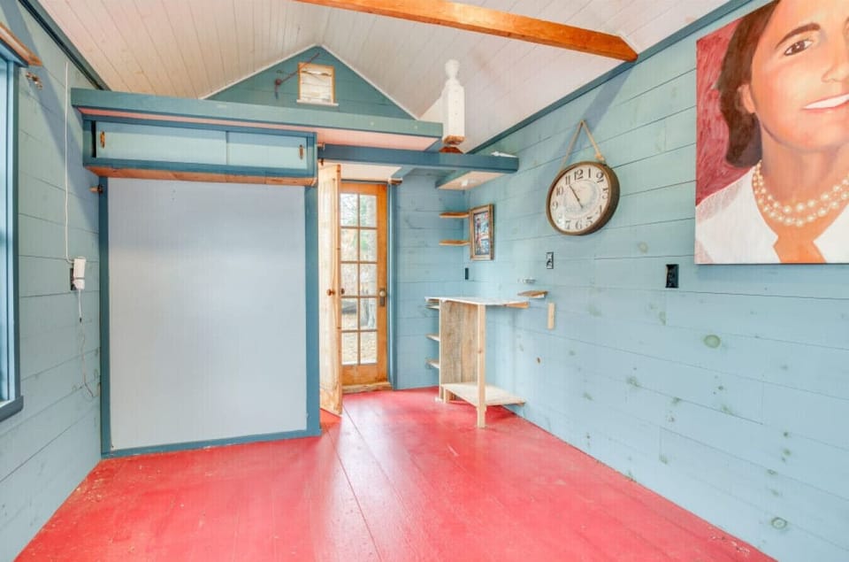 Guest Cottage | French Door | Wall Shelving & Natural Light