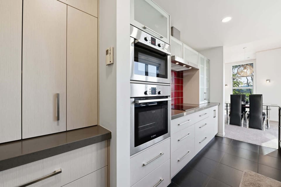 Wall oven and induction cooktop