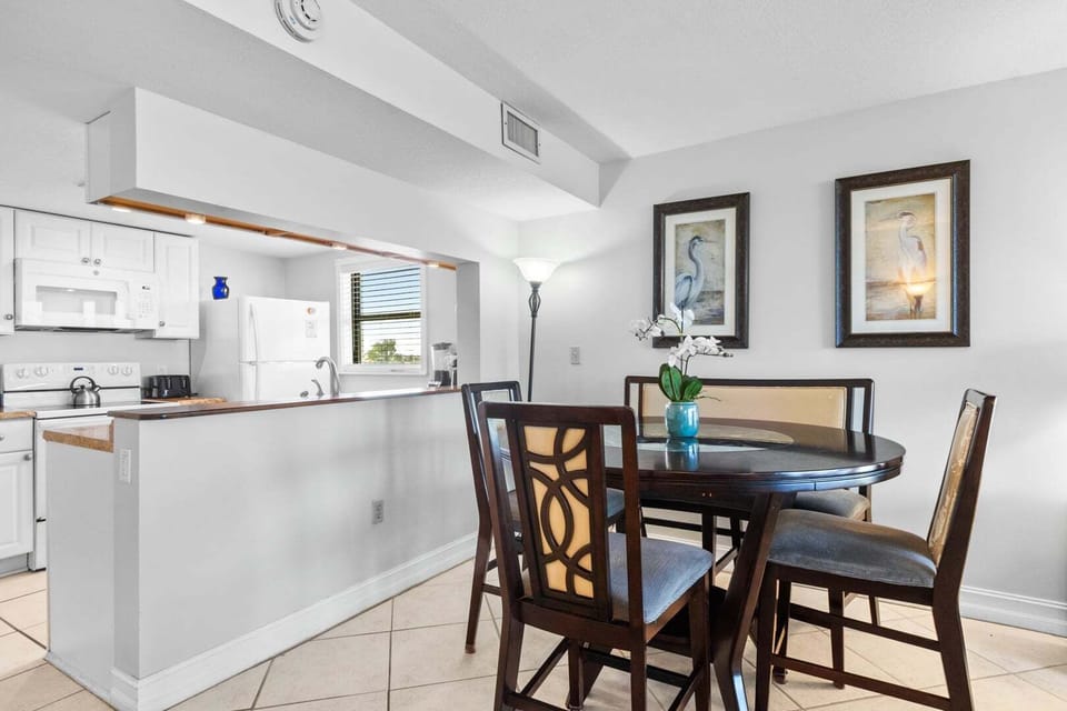 Dining table seats four