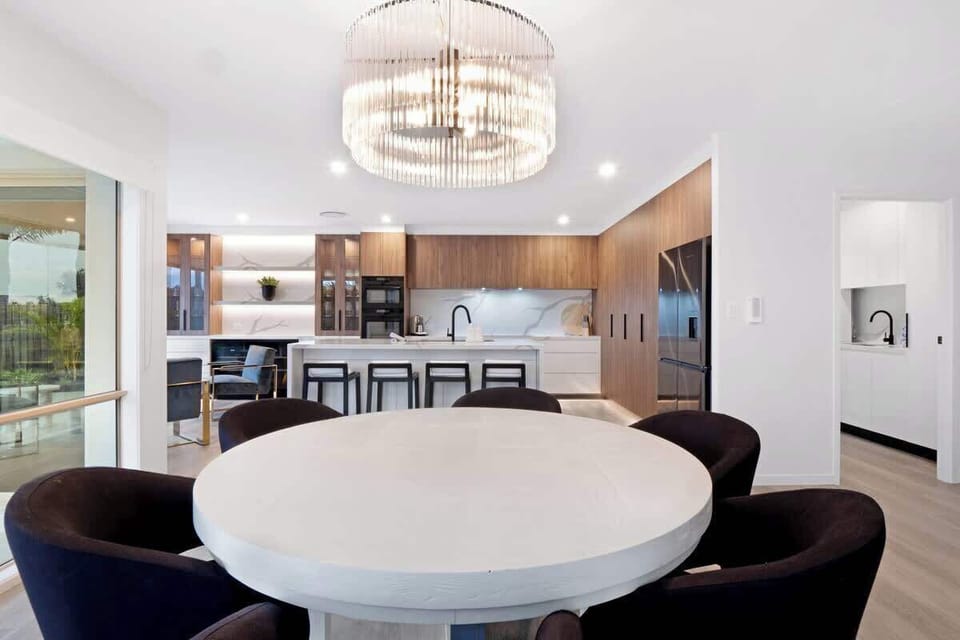 Dining table to gather around for evening meals.