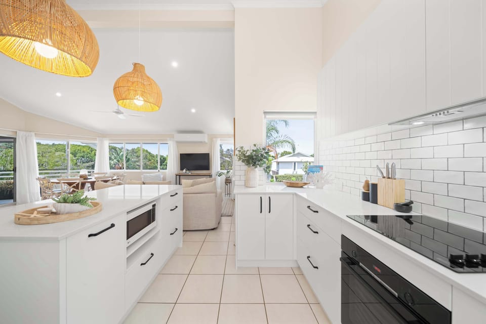 Contemporary kitchen fully equipped for holiday cooking