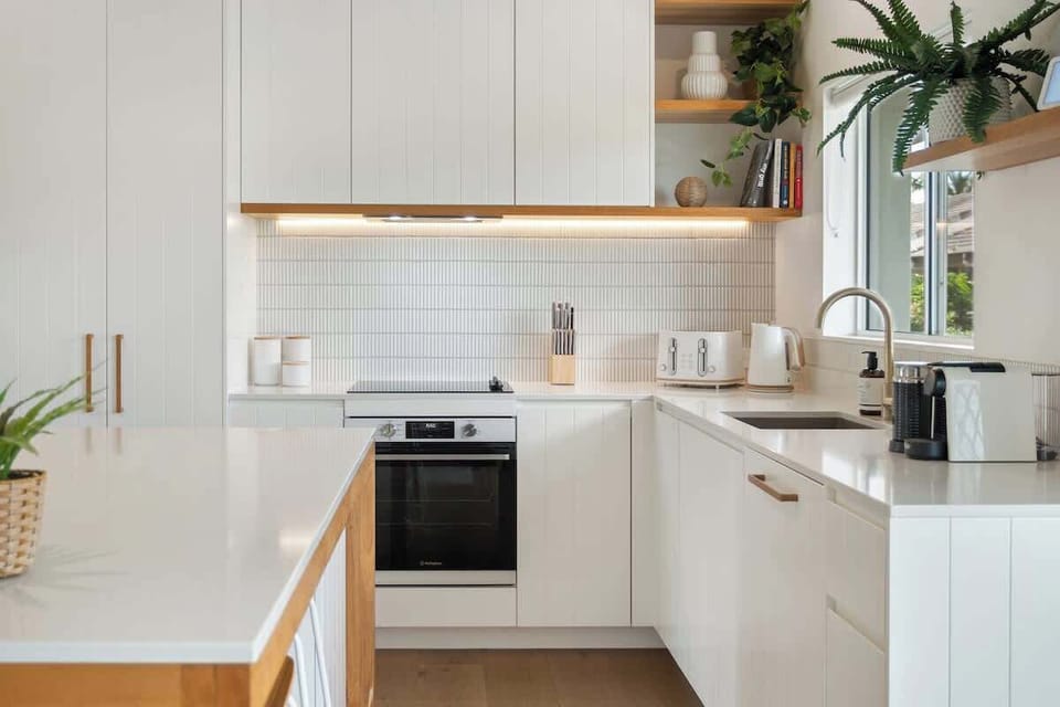Fully equipped modern kitchen includes the latest in premium appliances.