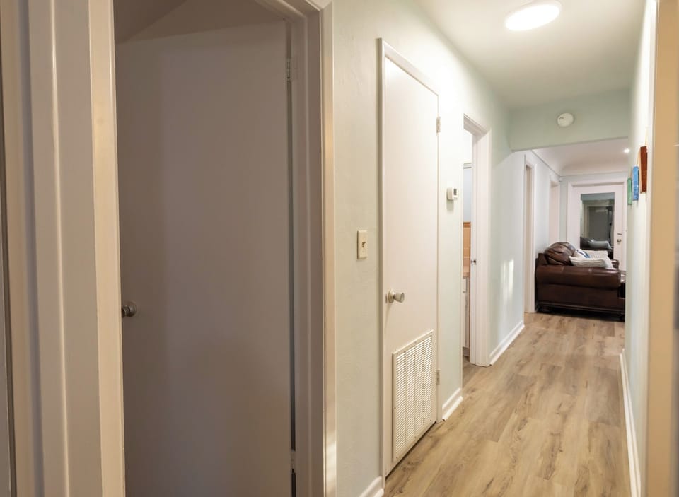This is the hallway from the living room to the bedrooms.