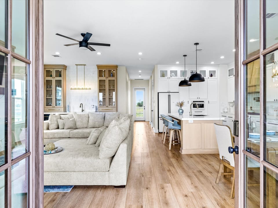 Main entrance view into this modern home.