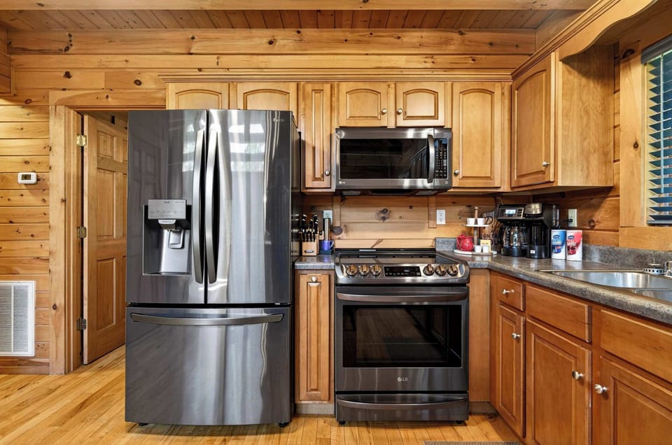 Kitchen: Cook for the whole group in this spacious kitchen with everything you need, including serious coffee options.