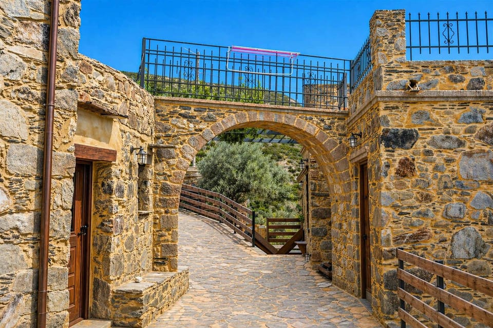 Iconic stone arch passage with scenic walkway.