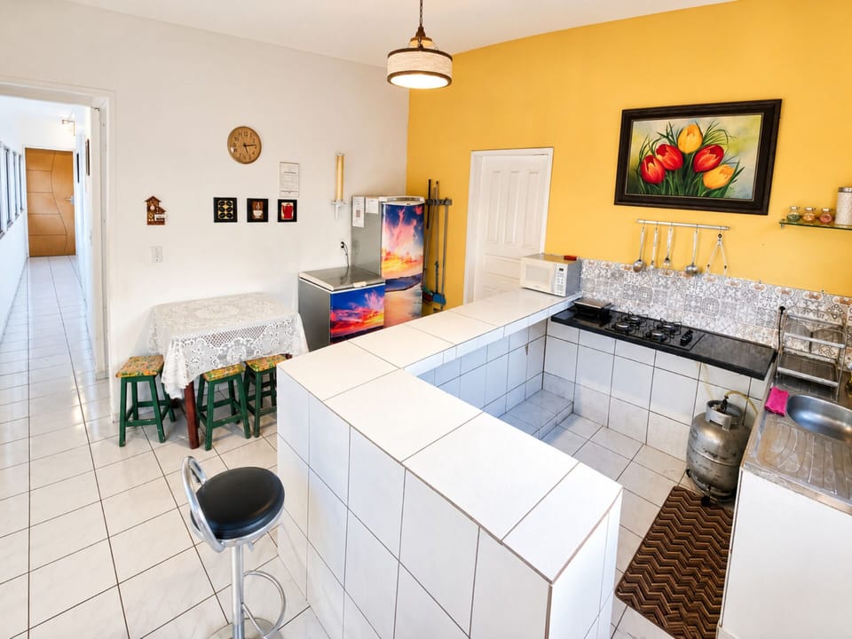 Premium House, Lake View | Private kitchen | Fridge, microwave, cookware/dishes/utensils, dining table