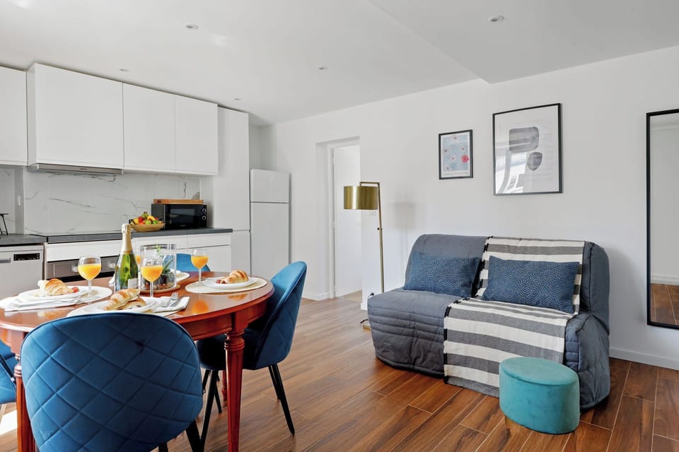 The open-plan living, kitchen and dining area