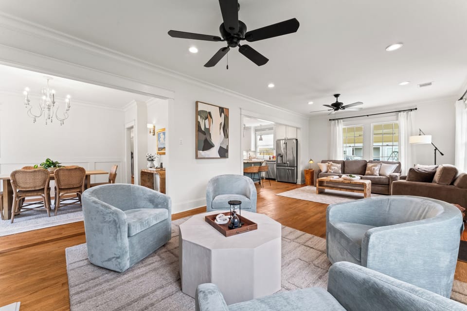 Enjoy multiple seating areas designed for both comfort and connection, perfect for families or groups traveling together.