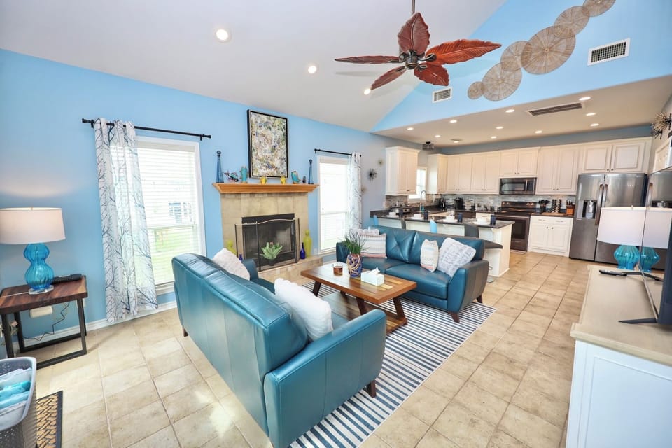beautiful living room with coastal designs