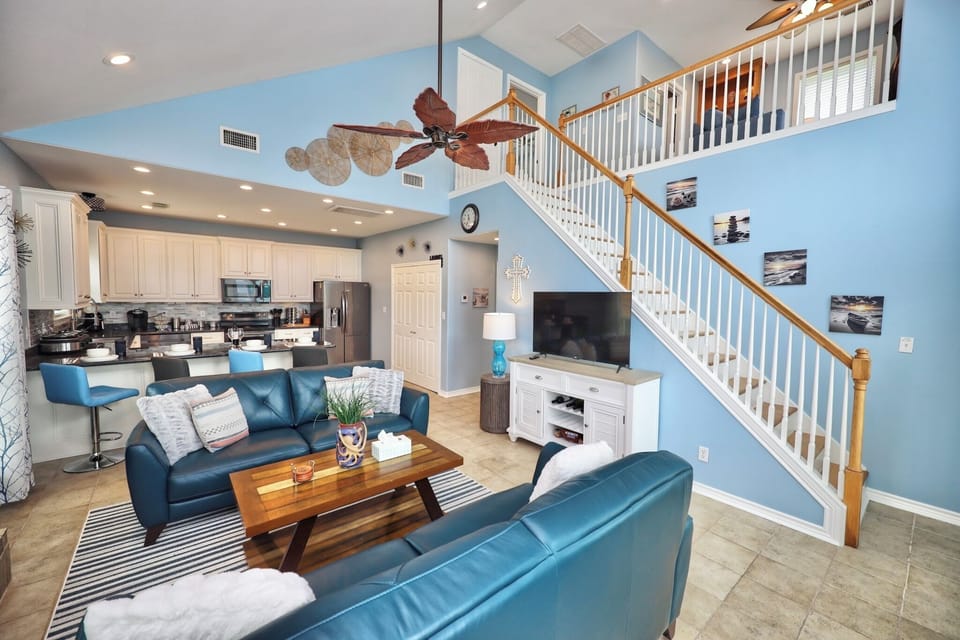 here's a beautiful view of the living area and the kitchen