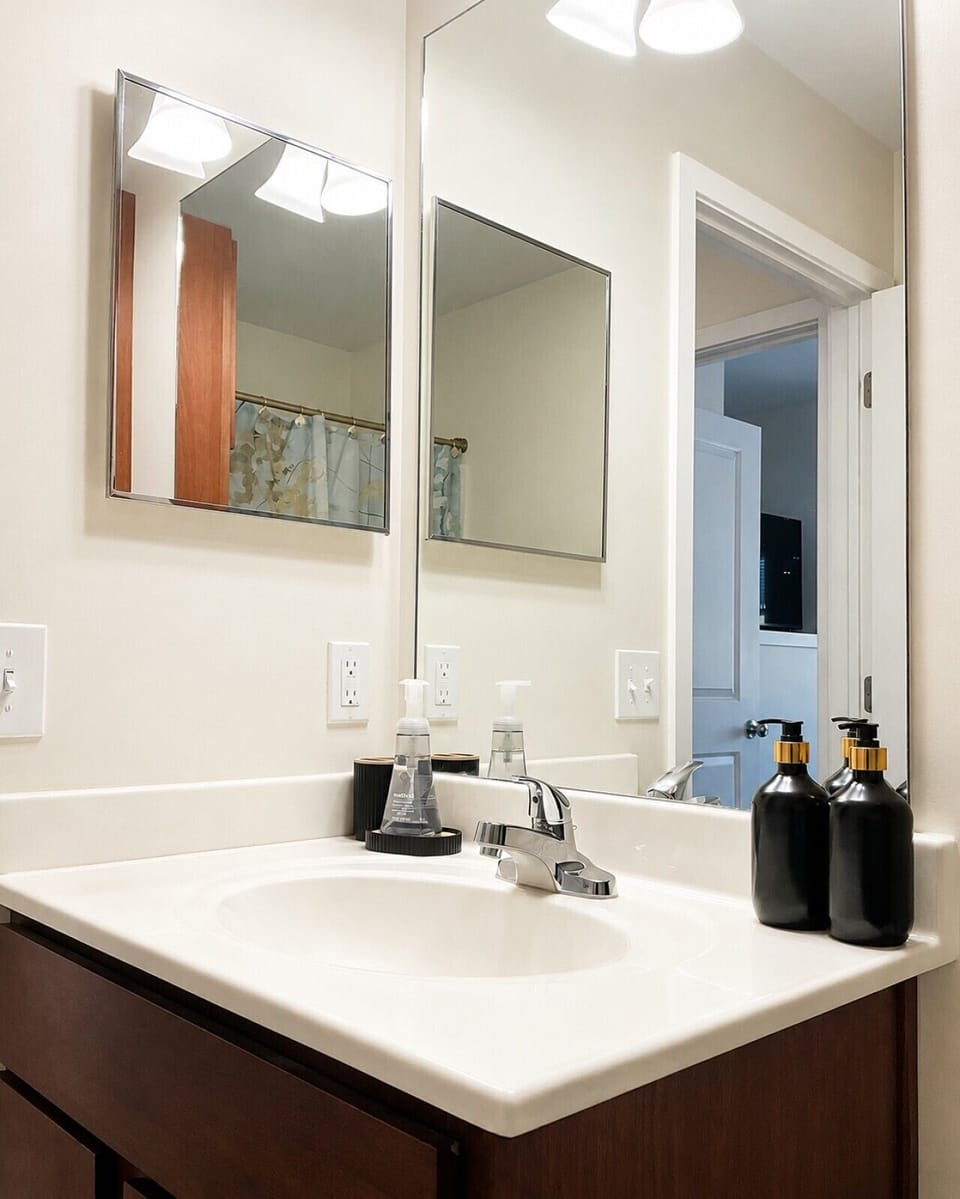Fresh bathroom with daily essentials