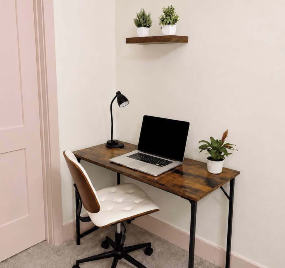 Work-from-home friendly with a dedicated desk in the primary bedroom.