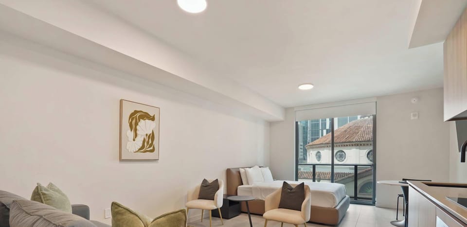 Comfortable seating area with sofa bed for extra guests