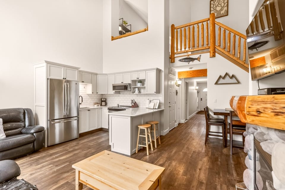 Modern Kitchen. Stairs to the Loft
