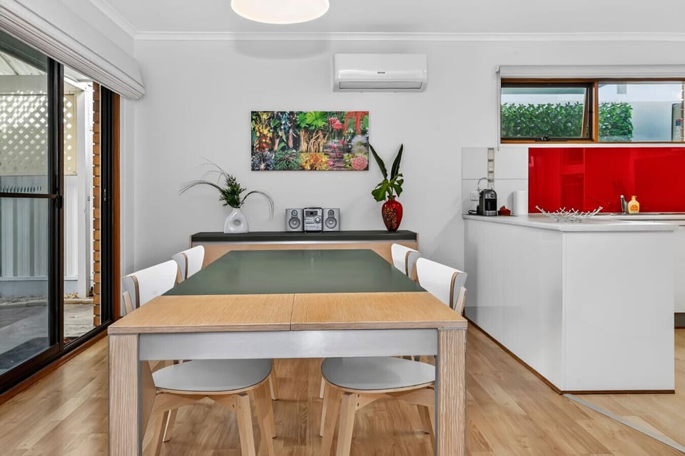 Simple, inviting dining setup
