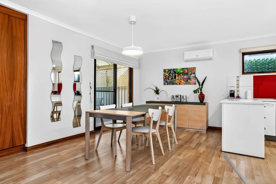 Light-filled dining for shared meals.