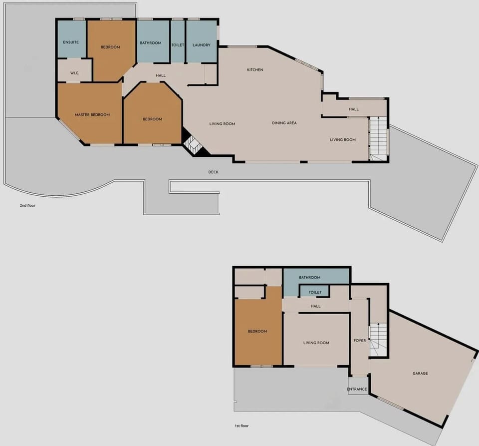 Smart layout designed for comfort and privacy - the plan includes the upstairs unit layout. 