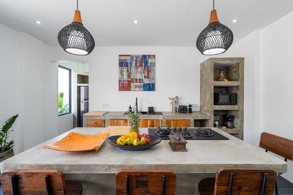 Basic Villa | Private kitchen | Fridge, microwave, stovetop, electric kettle