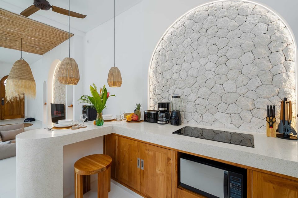 Basic Villa | Private kitchen | Fridge, microwave, stovetop, electric kettle