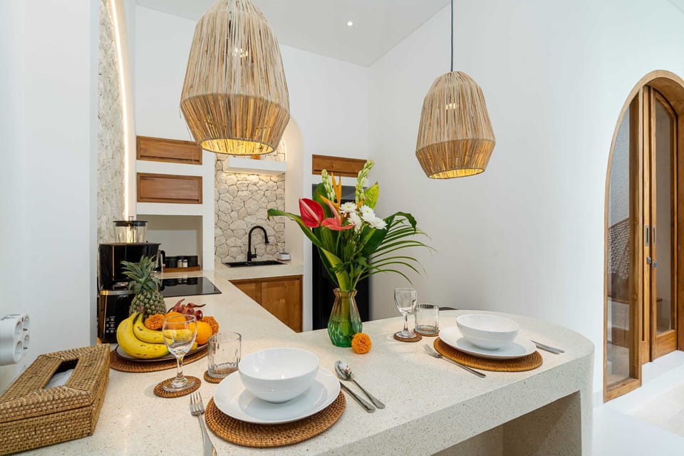 Basic Villa | Private kitchen | Fridge, microwave, stovetop, electric kettle