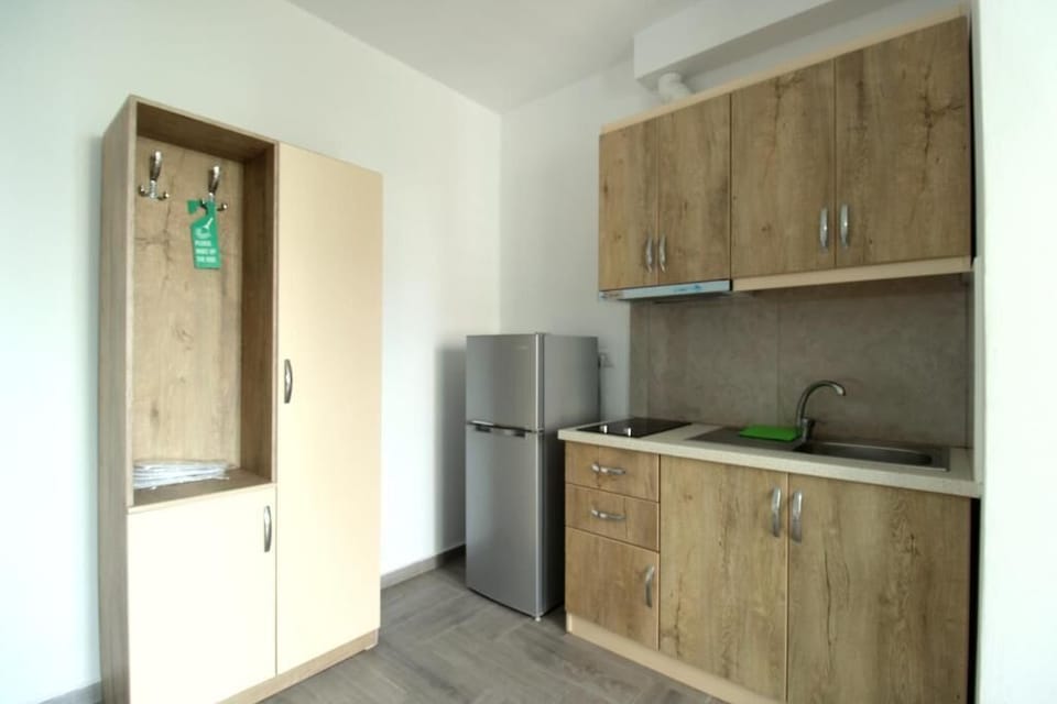 Deluxe Studio, Balcony, City View | Private kitchen | Fridge