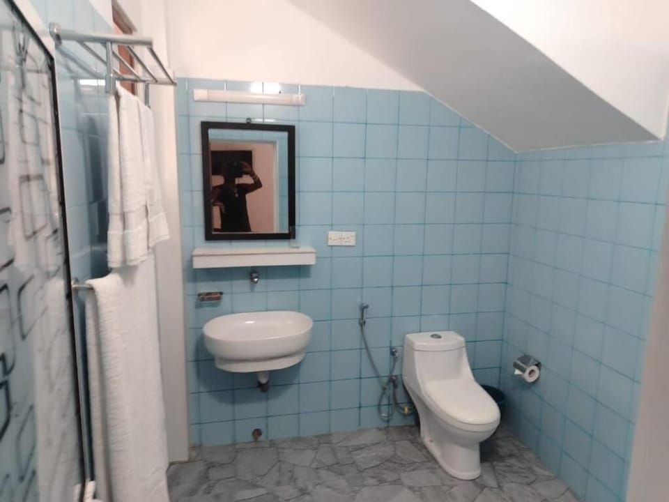 Deluxe Triple Room, Balcony, Garden View | Bathroom | Shower, hair dryer, towels, soap