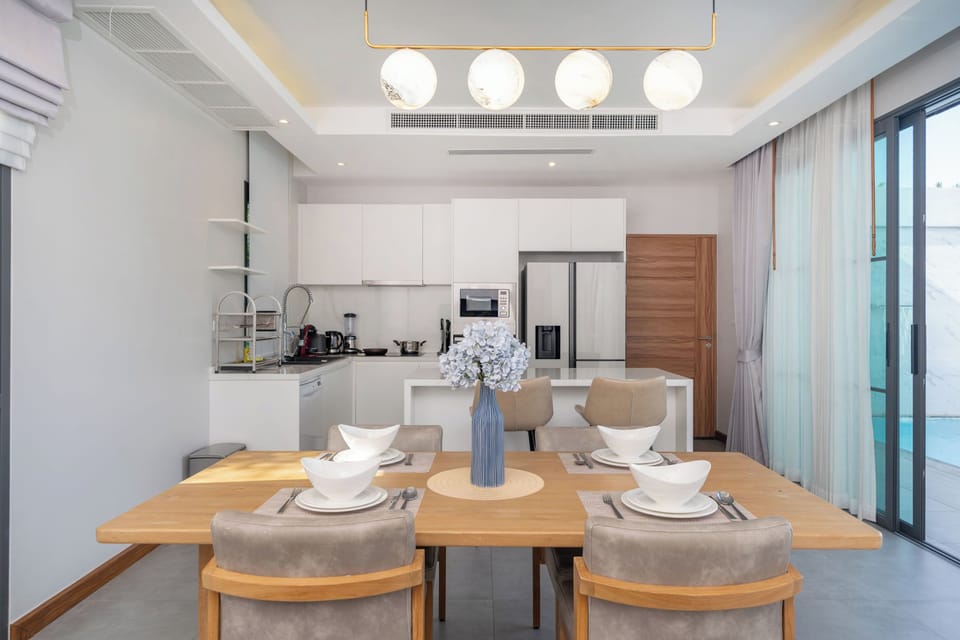 Villa, Private Pool | Private kitchen | Fridge, microwave, oven, dishwasher