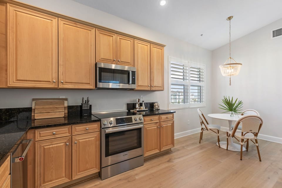 The breakfast nook by the window is a great way to start your day.