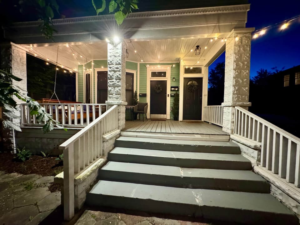 Front of House at night